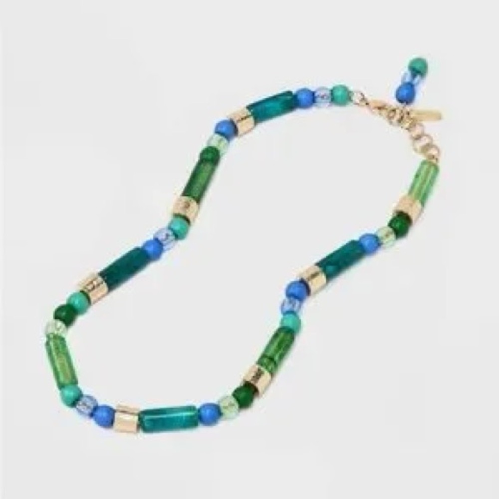Sugarfix by Baublebar Glass Mix Beaded Blue Green Necklace